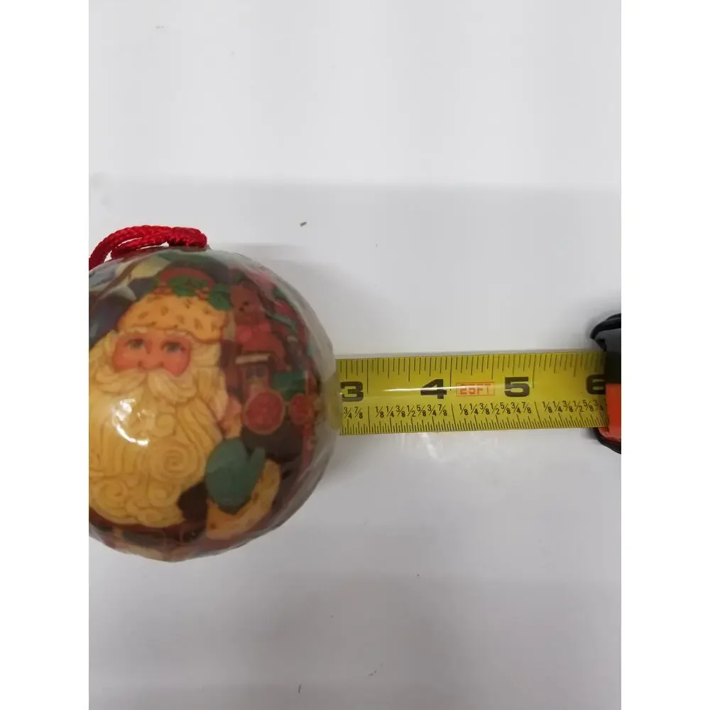 Vintage Christmas Old World Father Santa Claus Decoupage Ornaments Set of 6